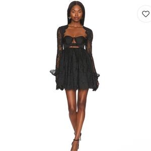 For Love and Lemons Black Cut Out Mini Dress
